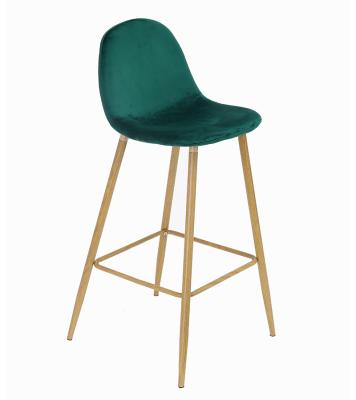 China Nordic Stable PU Fabric Metal Kitchen Counter Top Bar Stool Modern Leather Bar Stool With Back for sale