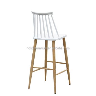 China China modern factory plastic seat and back with steel tube with heat transfer printing legs bar chairsd for sale