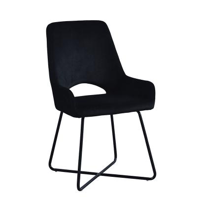 China Hot Selling Comfortable New Design Modern Black Gray Hotel Velvet Coffee Dining Chair For Dining Room for sale