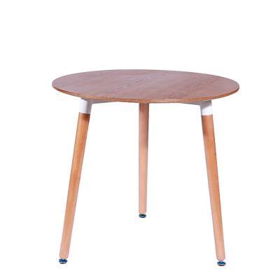 China New Cheap Modern Simple Home Furniture Solid Wood Stable Round Three Leg Contemporary Dining Table for sale