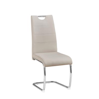 China Free Sample Comfortable Chrome Bow Plated Legs Design Italian Style Dining Chair for sale