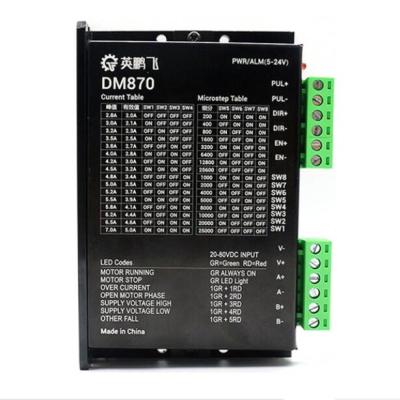 China Original DM870 7.0a Stepper Motor 86 Driver Nema 34 Stepping Motor 20-80vdc DM870 Digital Drive for sale