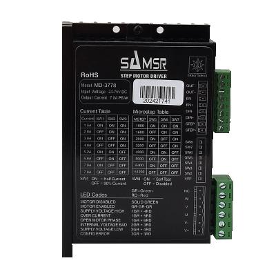 China Samsr 24-75v 7.8a 8 3 Phase Stepper Motor Driver NEMA 34 Stepper Motor Driver Different Current DC Input Stepper Motor Drive MD-3778 for sale