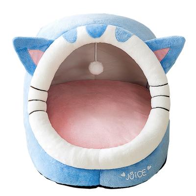 China Warm And Comfortable New Autumn Winter Pet Dog Cat Bed Breathable Round Plush Bed for sale