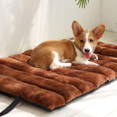 China Breathable Portable Indoor Outdoor Folding Soft Pet Bed Fleece Quilt Pet Mat Cat Dog Bed Blanket for sale