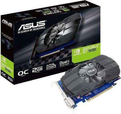 China New Asus PH-GT1030-O2G GeForce GT 1030 2GB Phoenix Fan Edition OC Desktop Graphics Card for sale