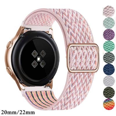 China Smart Watch Accessories 20mm 22mm Watch Band For Samsung Galaxy Watch 4/Active 2/3 45mm/46mm/42mm 2nd Loop Huawei GT 2 Elastic Nylon Band Pro Speed ​​S3 for sale