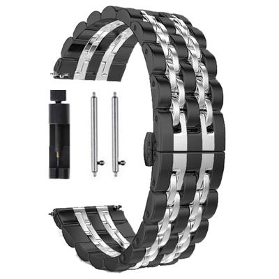 China Stainless Steel Link Bracelet Strap Band 20mm 22mm Metal Wrist Watch Bands for sale