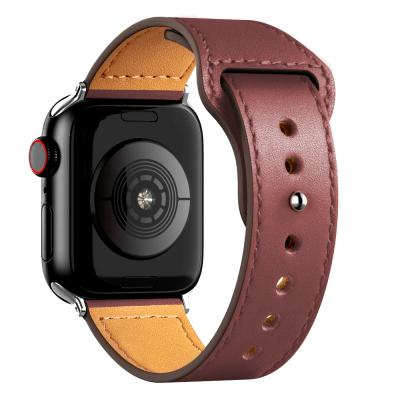 China Leather Strap For Apple Watch Bands Leather 38mm 44mm 40mm 42mm 41mm 45mm Replacement Genuine Leather Bands For Iwatch Bands for sale