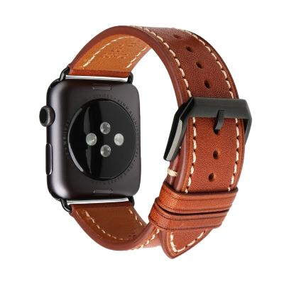 China Quality Leather Strap For Apple Watch 7 Series Se 6 5 4 3 2 1 Wristband Leather Strap For iWatch Accessories for sale