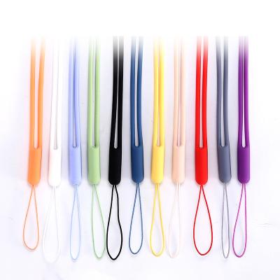 China Lanyard Hanging Neck Women Creative Silicone Mobile Phone Lanyard Rope Student ID Card Keys Bags Sheath Long Lanyard for sale