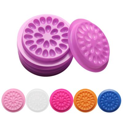 China Can Glue Hand Back and Forehead 50 Pieces Tray Plastic Mat Eyelash Extension Tool Glue Holder Personal Makeup Accessory for sale