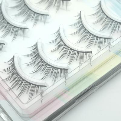 China Makeup Cross Strip False Eyelashes Natural Long Natural Long Black Eye Lashes 5Pair for sale