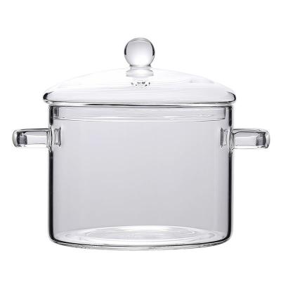 China 2021 Amazon Sustainable Glass Pan Stovetop Heat Resistant Glass Pot And Pan With Lid for sale