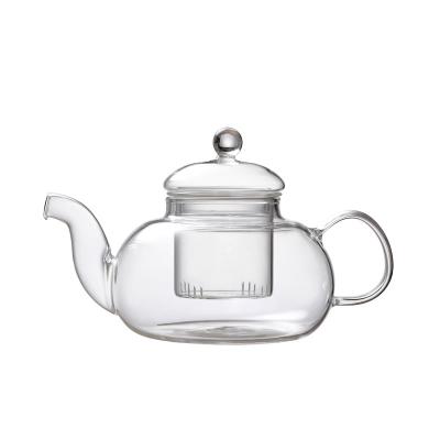 China Viable Glass Teapot Pitcher Water Jug Coffee Pitcher Drinking Pot with Handle and Filter for sale