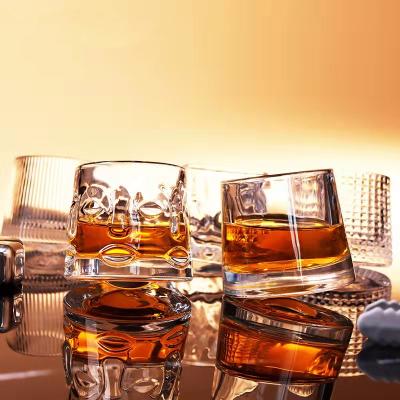 China New Hot Face Classic/Postmodern Central Statistical Crystal Rocking Whiskey Drinking Glass For Bar Whiskey Glasses Party for sale