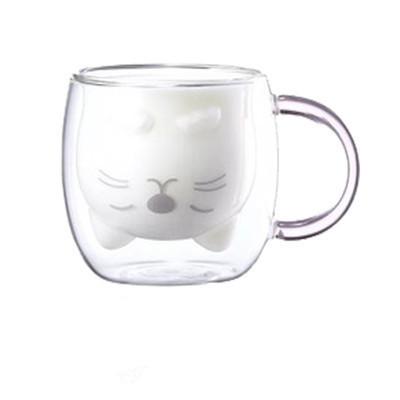 China Contemporary Cute Tea Coffee Mug Milk Double Wall Glass Mugs Funny Valentine's Day Gifts for sale