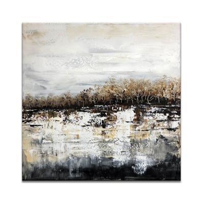 China Waterproof+ECO-Friendly Customized Hand Painted Autumn and Winter Painting for Living Room Modern Abstract Wall Art for sale