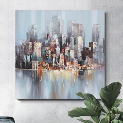 China Modern impressionist city abstract painting oil painting from USA latest wall art canvas design for sale