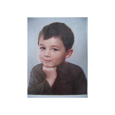 China Customized Hand Painted Portrait Classic Little Boy Pop Art Figure For Bedroom School Room Decor for sale