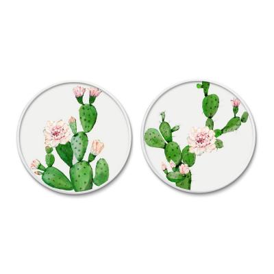 China Impressionist Seller Sells Home Decoration Circle Custom Cactus Painting for sale