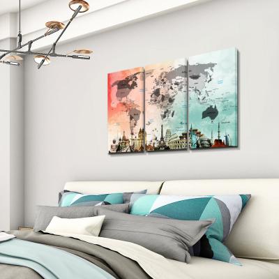 China Custom Wholesale Customization Canvas Art Prints Map Bedrooms Xiamen Acrylic Oil Painting for sale