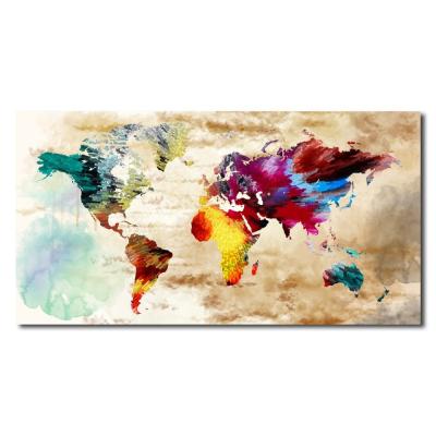 China Realistic For Sale New Item Map Picture Wall Hanging Oil Canvas Print Artwork For Hotel Decor for sale