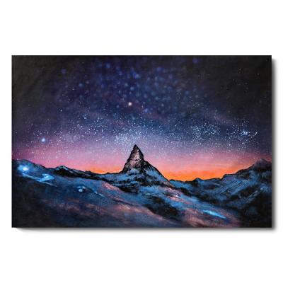 China Modern modern starry night sky over the mountains on the canvas the picture landscape for sale