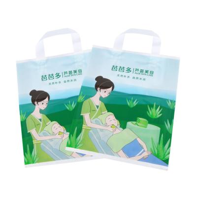 China Moisture Proof Netting Soft-loop Handle Eco-friendly Recycled Shopping Plastic Bag For Clothing for sale