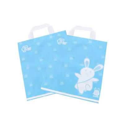 China Moisture-proof Manufacturing Pattern Soft-loop Handle Biodegradable Printed Plastic Bag For Shop for sale