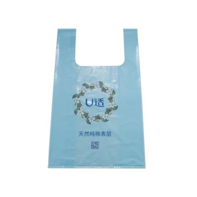 China Moisture Proof Biodegradable Plastic T Shirt Bags Carry Custom Eco Friendly HDPE/LDPE Bioplastic Shopping Bags for sale