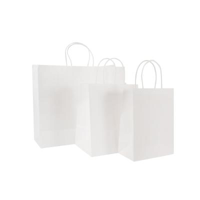 China New Style Recyclable Design Morden Custom Cozy Twist Paper Handles White Kraft Paper Bag for sale