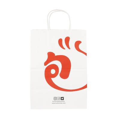 China White Recyclable Gift Wrapping Handle Bag Food Making Kraft Paper Bag With Your Own Logo for sale