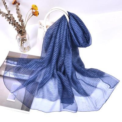 China Wholesale Fashion Plain Polyester Summer Beach Women Chiffon Silk Scarf Ladies Soft Smooth Feeling From China for sale