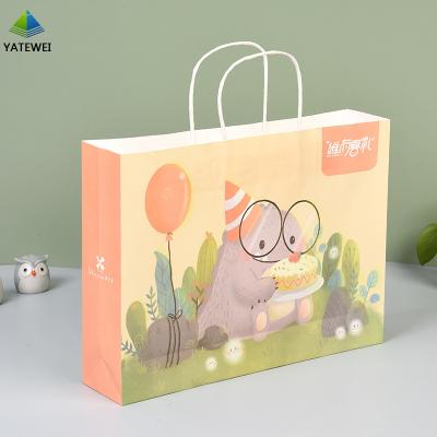 China Recycled Materials Kraft Paper Shopping Biodegradable Recycled Paper Bag With Custom Printed Logo for sale