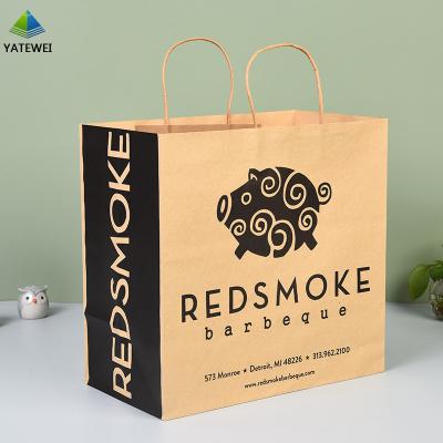 China Recyclable Printed Paper Bag Logo Printing Kraft Paper Bag Kraft Paper Bag For Shopping for sale