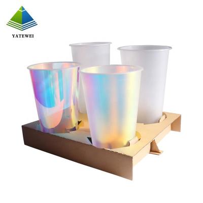 China Disposable Corrugated Box Coffee Drinks 2 /4 Cup Holder Tray Cup Carrier Paper Cup Holders for sale