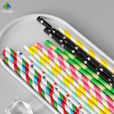 China Minimalist Waterproof Compostable Eco - Friendly Dot Striped Paper Straw From China for sale