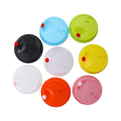 China Non Spill Economical Custom Disposable Coffee Cups Pamper Milk Tea Plastic Juice Cup Lid For Food Industry for sale