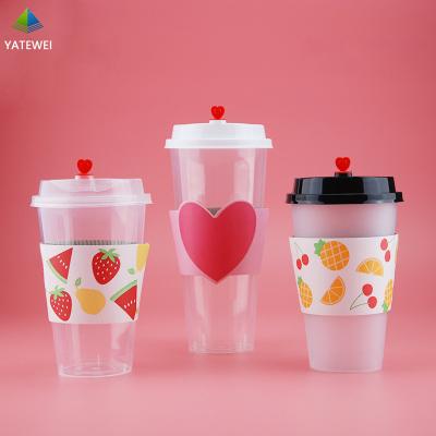 China China factory DOUBLE WALL milk tea injection molding disposable plastic cup custom logo clear plastic pp cups for sale