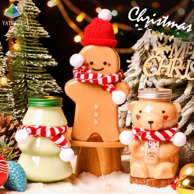 China New Style Snowman Christmas Beverage Bottle 300ml PET Plastic Shampoo Bottle Empty Hand Sanitizer Bottle for sale