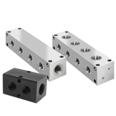 China Aluminum Air Distribution Manifold Block Pneumatic Valve Manifold OEM ODM for sale