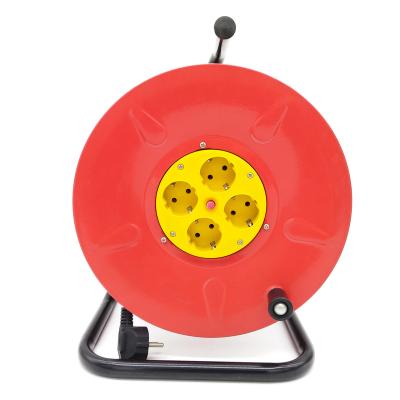 China European Typle Extension Cord Residential / General Purpose Retractable Power Cable Reel Steel Material for sale