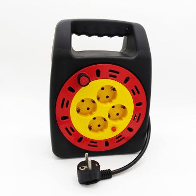 China Mini Cable Reel EU Typle Residential / General Purpose Retractable Extension Cord With Child Protection With Switch for sale