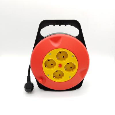 China Mini Cable Reel 10m 4 Touch Sockets 2500w-3680w 10-16A/250v Extension Cord Electric Retractable Eu Type Reel With Switch for sale