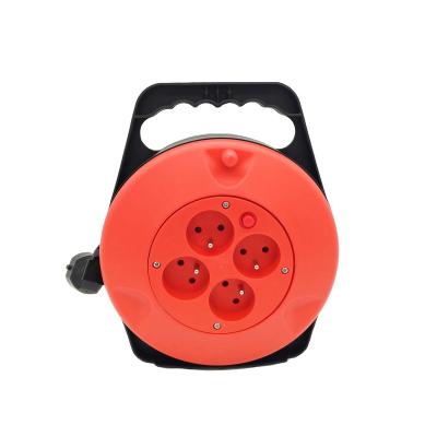 China Residential / Multipurpose Universal Small Retractable With Child Protection Mini Metal French Type Electric Cable Reel for sale