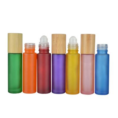 China Wholesale Bamboo Glass Bottle Color 5ml 10ml 15ml Roll On Bottle For Essential Oil for sale