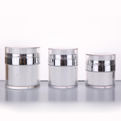 China Round Shape 15ml 30ml 50ml Cosmetic Luxury Empty Acrylic Cream Pump Airless Jar For Skin Care Packaging for sale