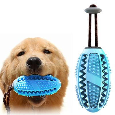 China Free Sample Food Puzzle Bite Ball Pet Chew Ball Pet Molar Toy Dog Stored Rubber Indestructible Hiding Interactive Toothbrush for sale