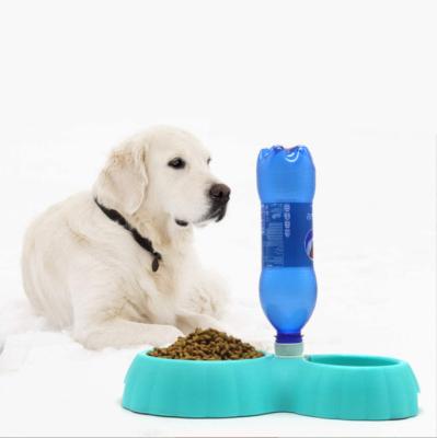 China Stored Pet Supplies Lightweight Automatic Water Fill 2 In 1 Multicolor PP Double Dog Bowl Wall Stress Freestanding Double Dog Bowl for sale